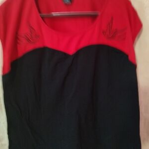 City Chic Red and Black Blouse